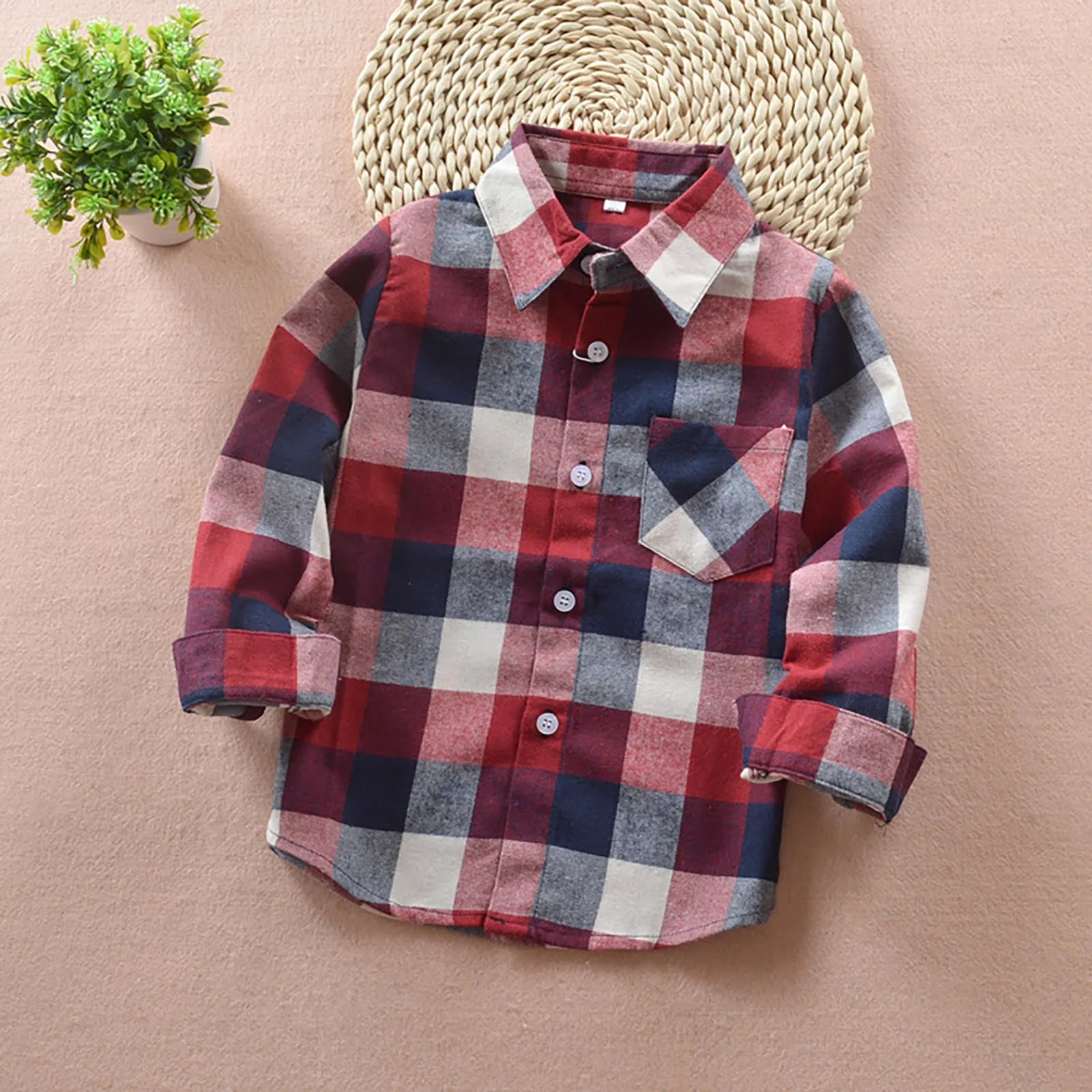 Small Weight Kids' Plaid Shirt – Unisex Checkered Long Sleeve Shirt & Jacket For Boys And Girls Boys Shirt