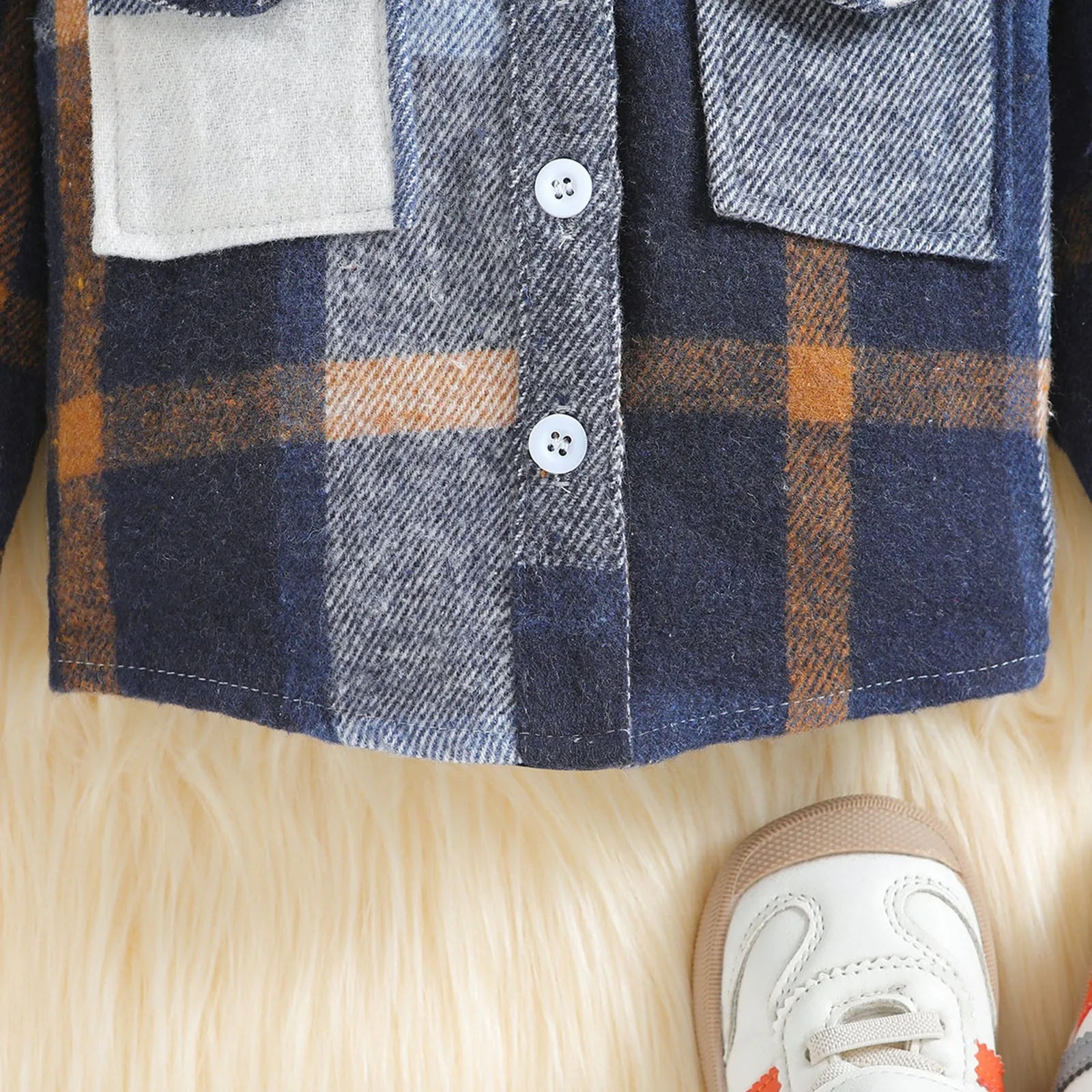 4t Winter Coat Children's Spring New Children's Long Sleeved Lapel Casual Boy Plaid Shirt Coat Kids Boys