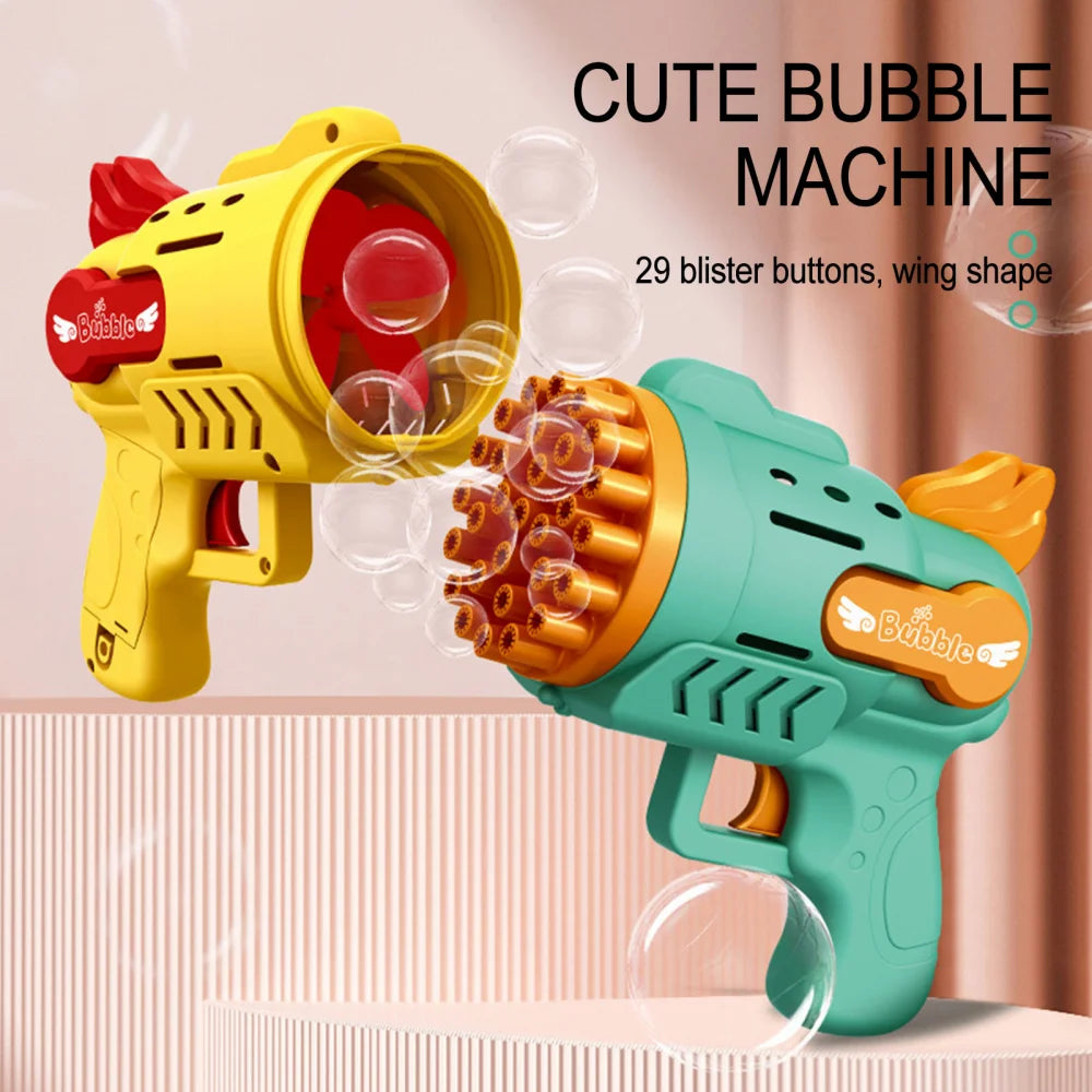 Kids Rocket Bubble Gun Blower 29 Holes Mini Bubble machine Summer Soap bubbles Toys for children girl Boys outdoor games garden
