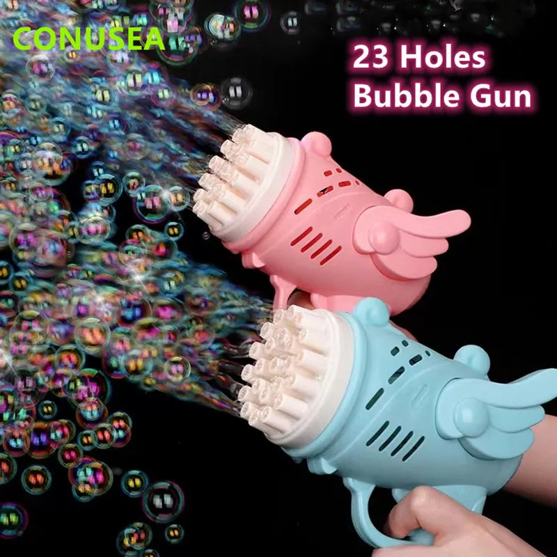Kids Rocket Bubble Gun Blower 29 Holes Mini Bubble machine Summer Soap bubbles Toys for children girl Boys outdoor games garden