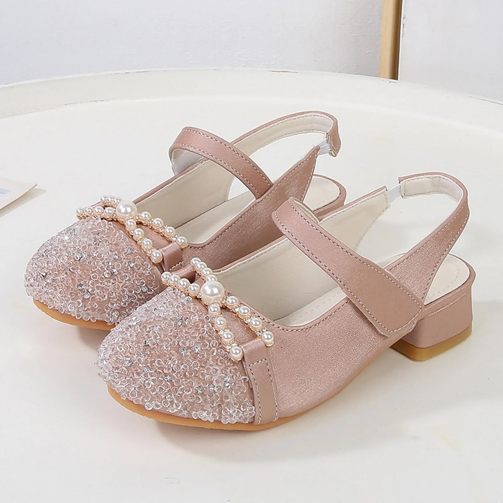 Toddler Girls Water Sandals Girls Sandals Closed Toe Heels Wedding Party Shoes Sequins Bow For Girls Slipper Socks Size 2