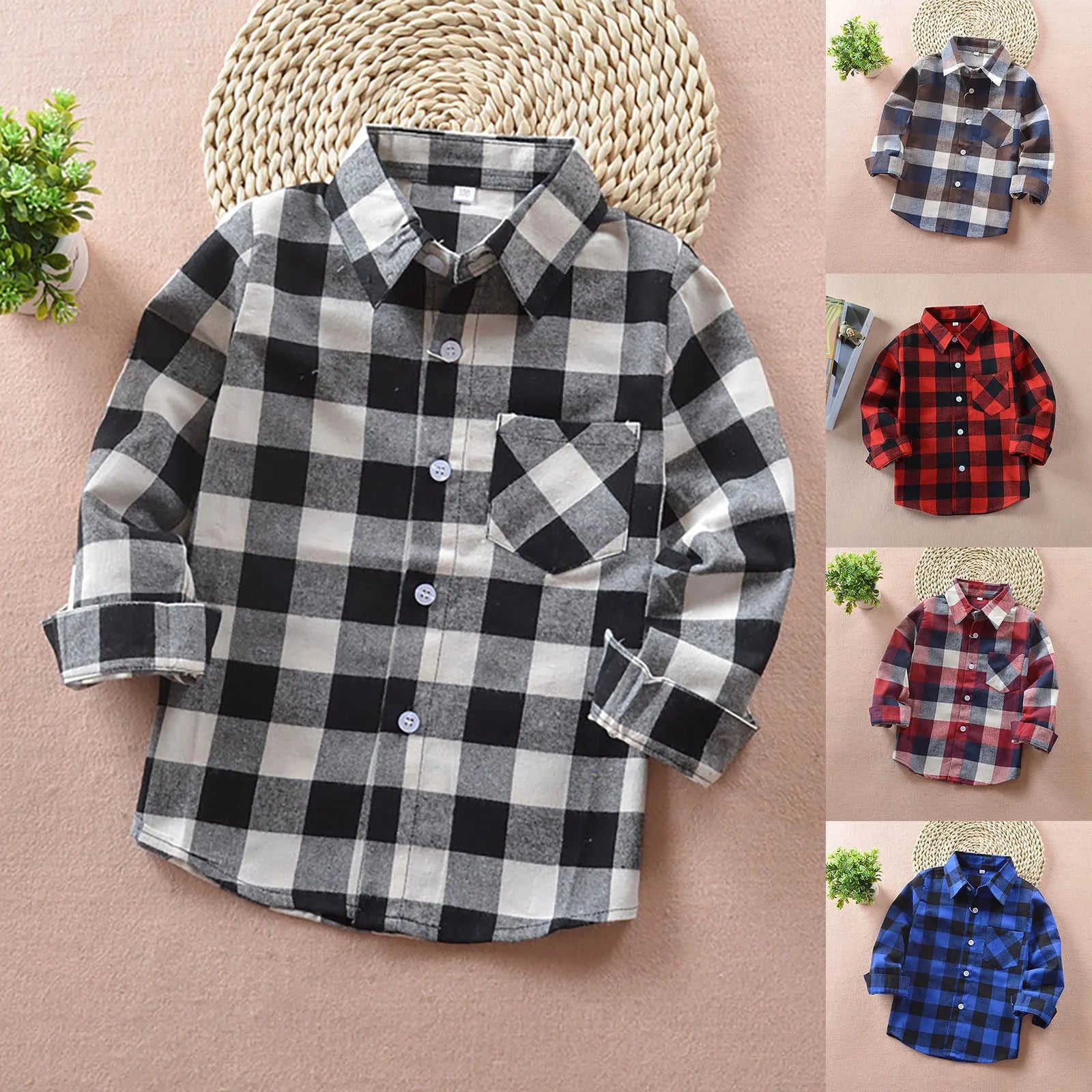 Small Weight Kids' Plaid Shirt – Unisex Checkered Long Sleeve Shirt & Jacket For Boys And Girls Boys Shirt