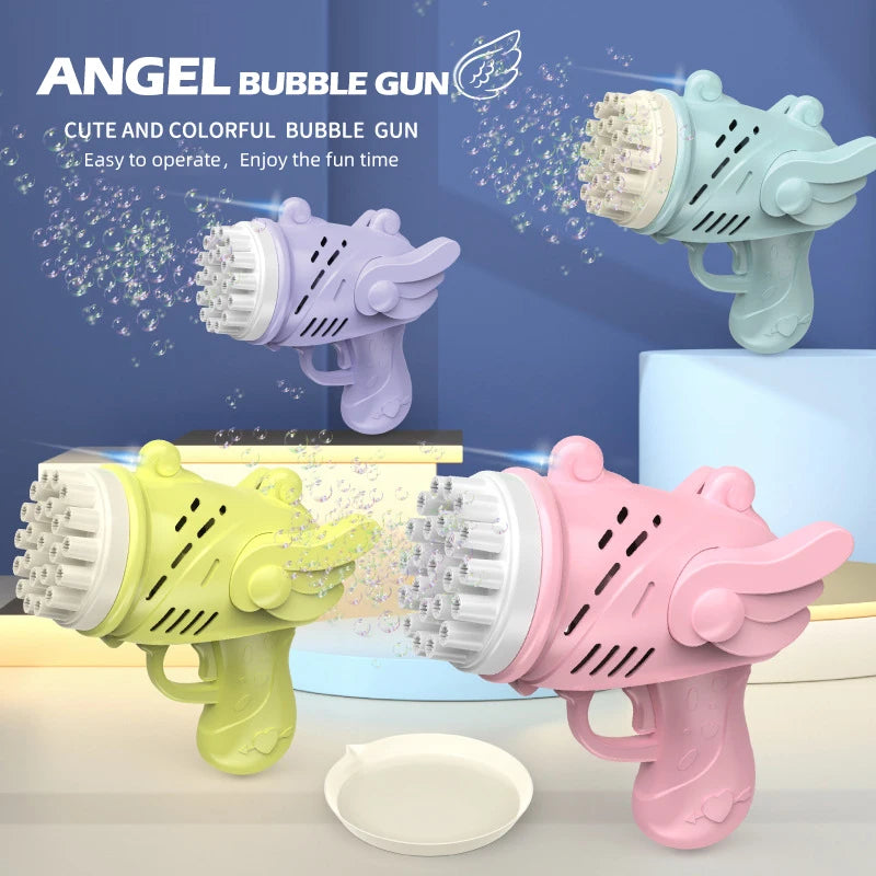 Kids Rocket Bubble Gun Blower 29 Holes Mini Bubble machine Summer Soap bubbles Toys for children girl Boys outdoor games garden