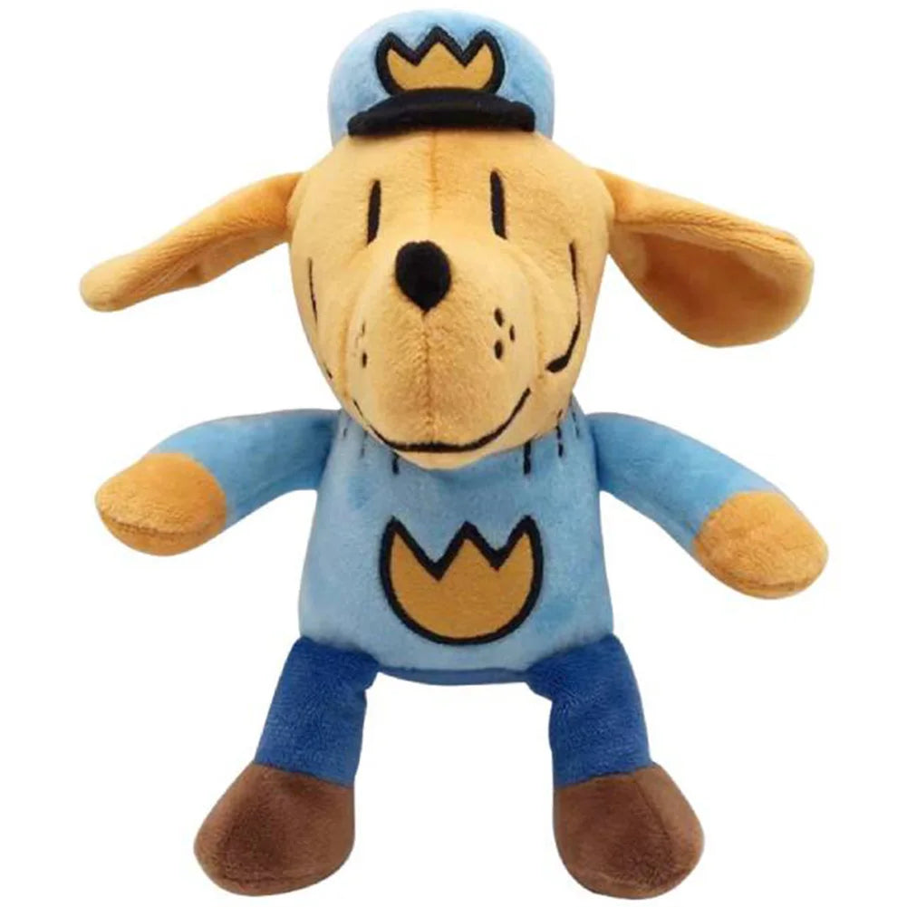 For Dog Man Detective Dog Plush Toy 20cm Stuffed Animal Doll PP Cotton Soft Dog Plushies Soft Cartoon Baby Toy for Kids Toddlers