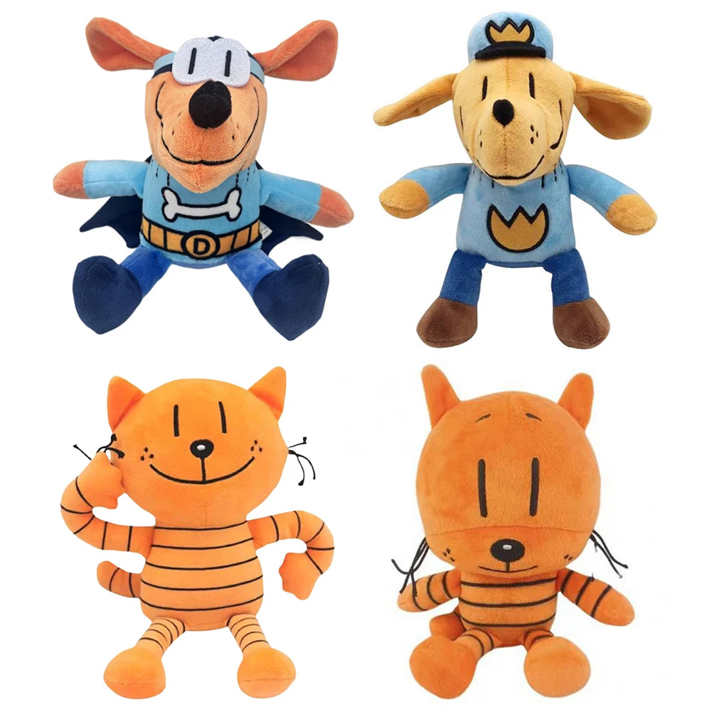 For Dog Man Detective Dog Plush Toy 20cm Stuffed Animal Doll PP Cotton Soft Dog Plushies Soft Cartoon Baby Toy for Kids Toddlers